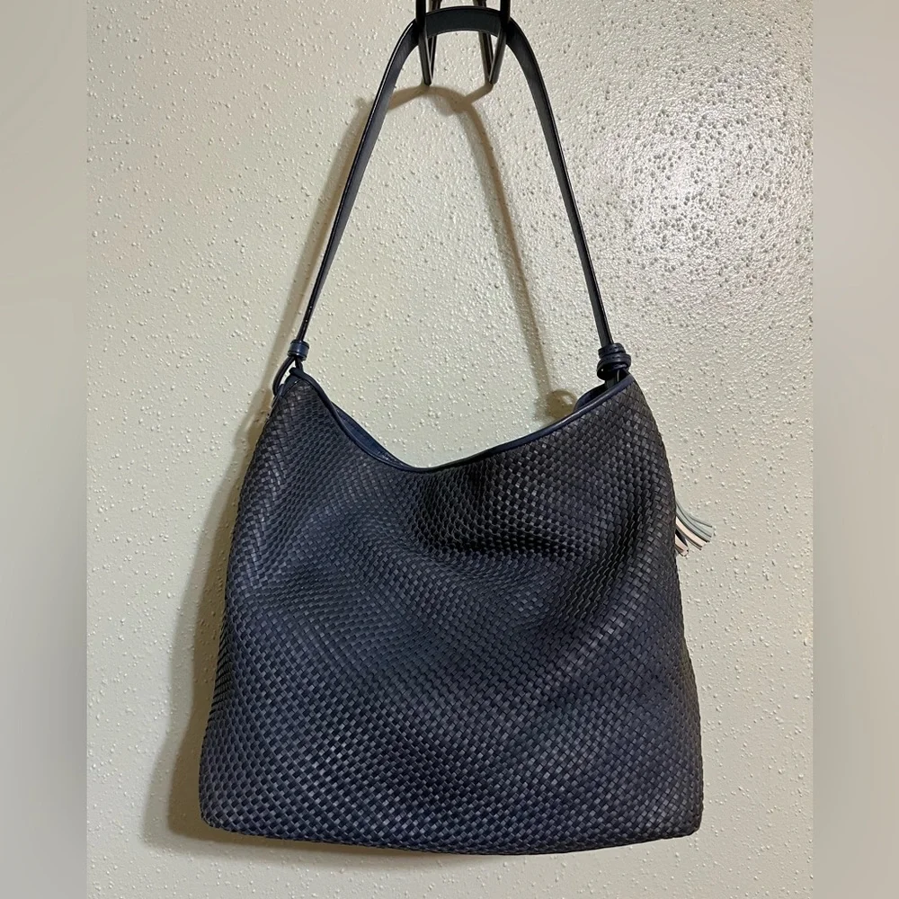 Nwot Blue Tory Burch Thea Woven Hobo Bag - Picture 9 of 13